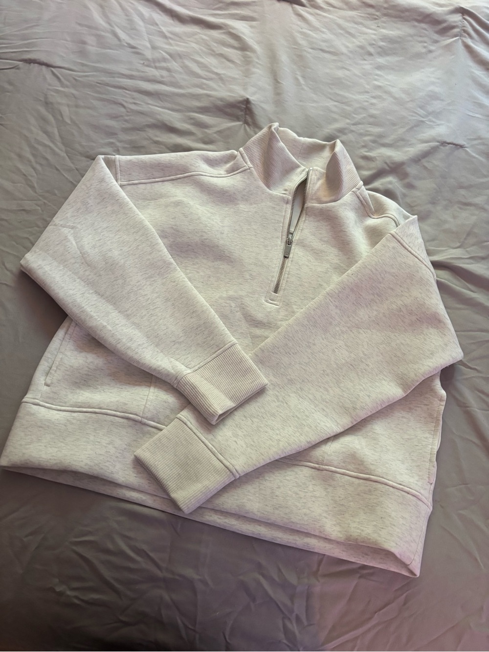 Alia Light Heather Gray Zip-Up Jacket